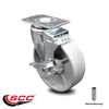 Service Caster 5 Inch Semi Steel Wheel Swivel Top Plate Caster with Brake SCC-20S514-SSS-TLB